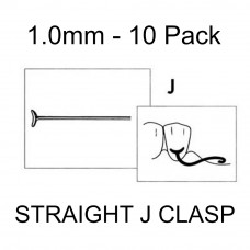 Roach Clasps / J Clasp Bic Medium - STRAIGHT - 1.0mm Thick - Head Width 5.5mm - (4cm Long) - 10pc Pack (REF 1019.1)